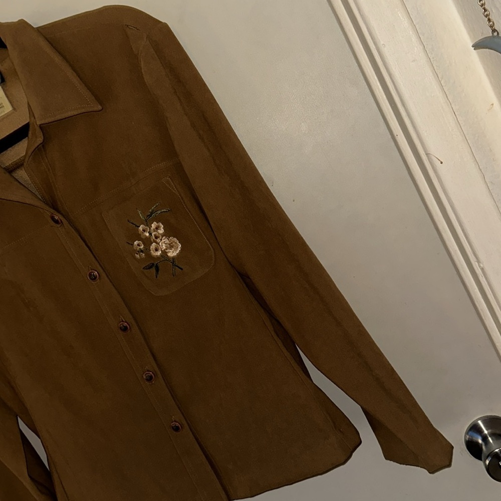 Vintage R&K suede button down top - Picture 6 of 11